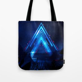 Neon landscape: Blue Triangle Tote Bag