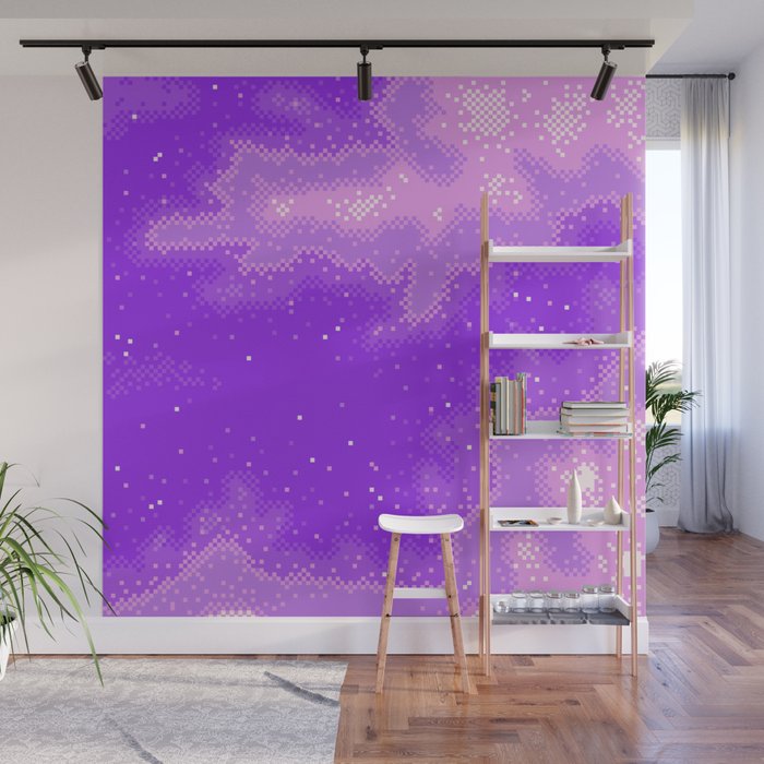Purple Nebula (8bit) Wall Mural