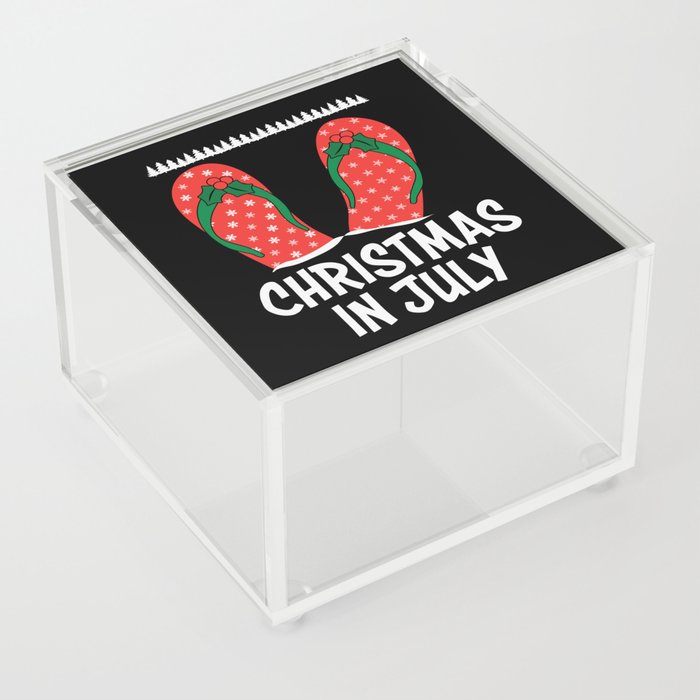 Christmas In July Flip Flops Acrylic Box