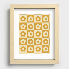 60s Checkered Daisies, Golden Ochre Recessed Framed Print