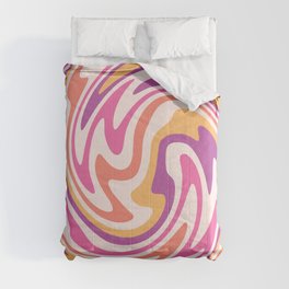 70s retro swirl sunset psychedelic Comforter