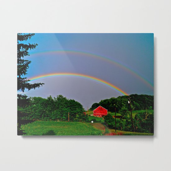 Rainbow x 2 Metal Print