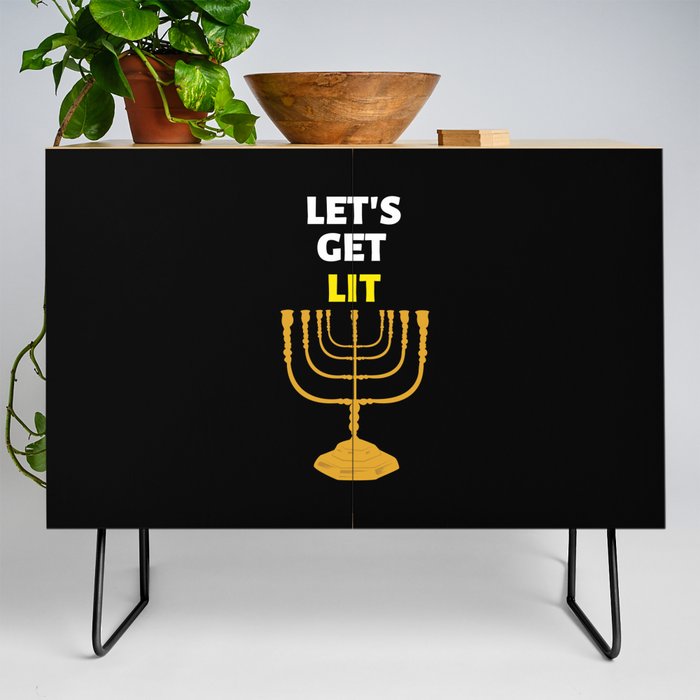 Funny Happy Hanukkah Candles Menorah Jewish Credenza