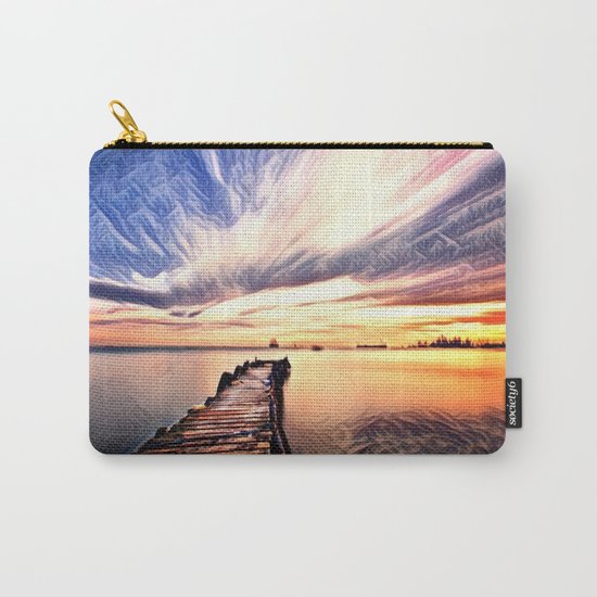 Dock over Water (Sunset Lake) Carry-All Pouch