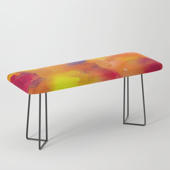 Abstract colorful oil painting on canvas texture Bench