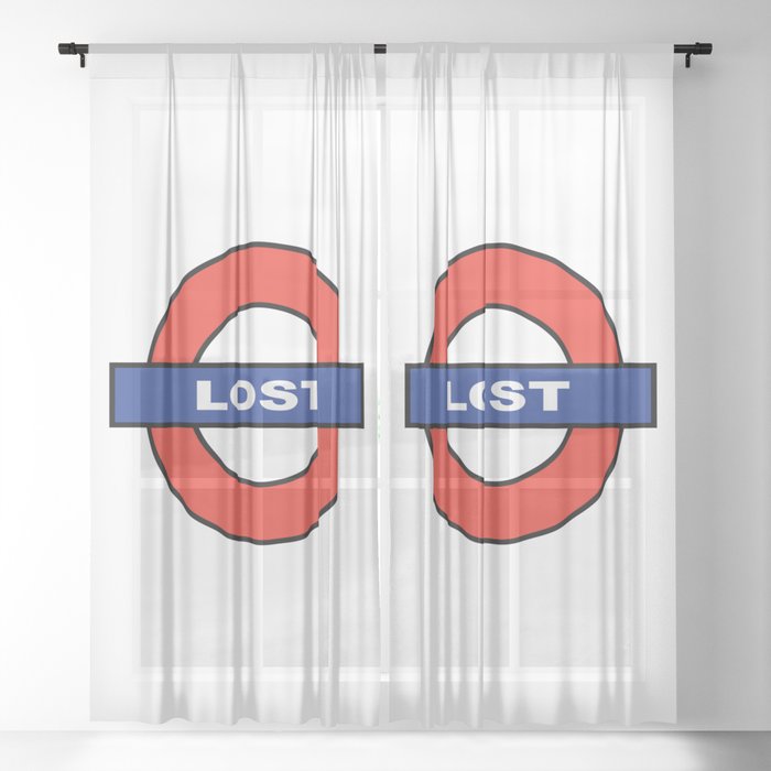 London Underground Spoof Lost Sign Sheer Curtain