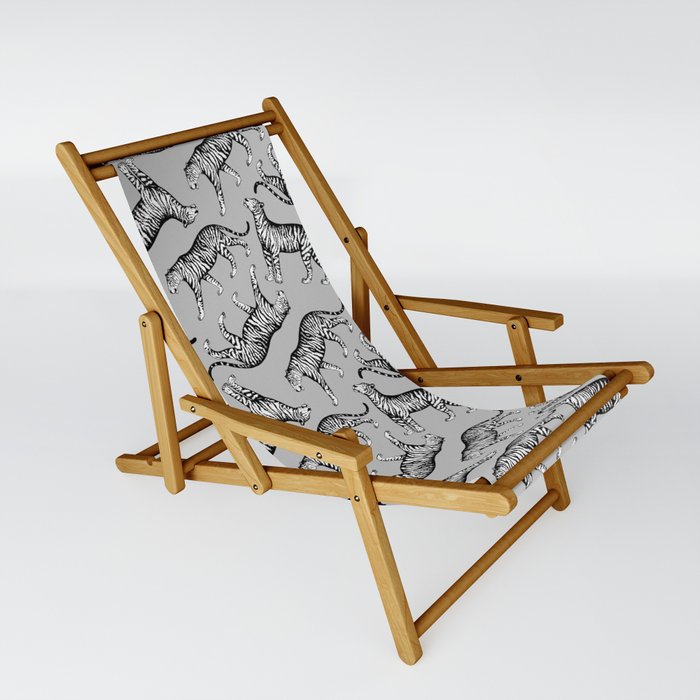 Tigers (Gray and White) Sling Chair