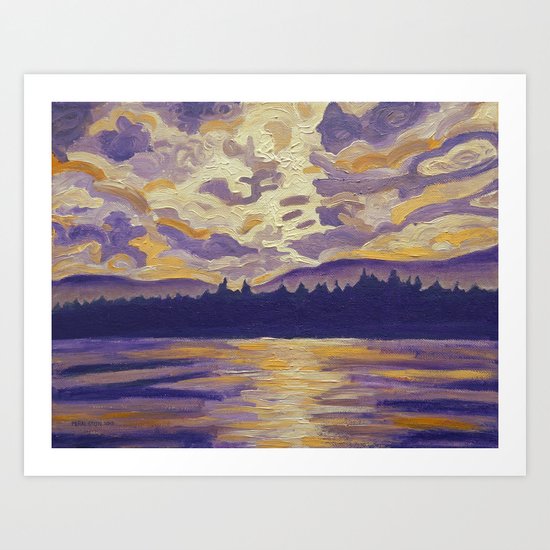 Okanagan Landscape in Purple and Hansa Art Print