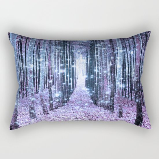 Magical Forest Lavender Ice Blue Periwinkle Rectangular Pillow