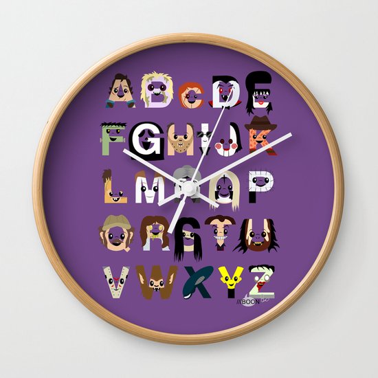 Horror Icon Alphabet Wall Clock