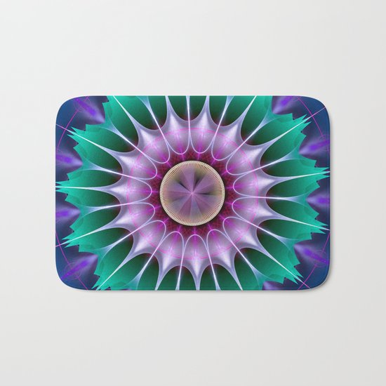 Starry kaleidscope flower Bath Mat