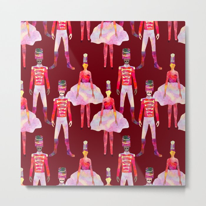 Nutcracker Ballet - Berry Red Metal Print