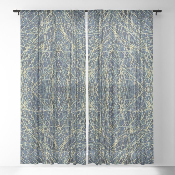 Hamingja - Colorful Decorative Abstract Art Pattern Sheer Curtain