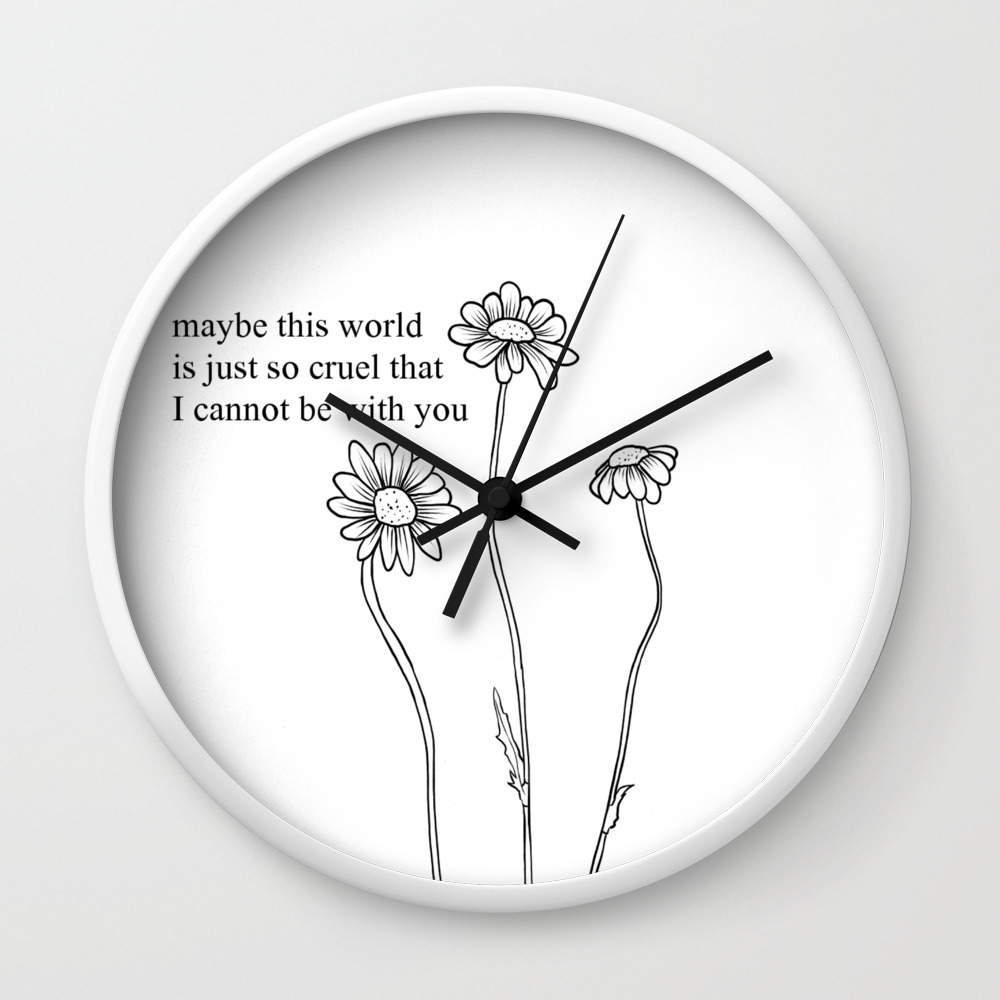 Flowers Aesthetic Wall Clock By Cleoart Society6 Jun 7 2016 black and white tumblr aesthetic. flowers aesthetic wall clock by cleoart