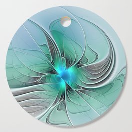 Abstract With Blue 2, Fractal Art Cutting Board