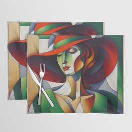 Girl in a wide-brimmed hat Placemat