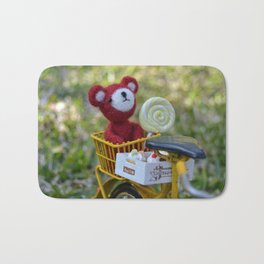 Toys - A cool sunset Bath Mat | Toy, Bear, Grass, Teddy, Other, Bicycle, Digital, Photo, Toys, Green 