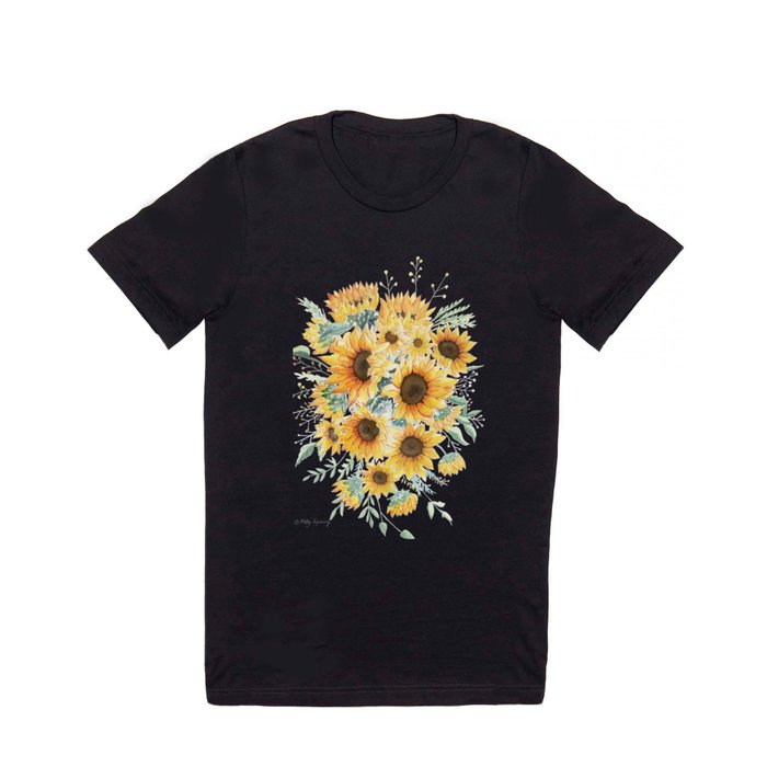Loose Watercolor Sunflowers T Shirt