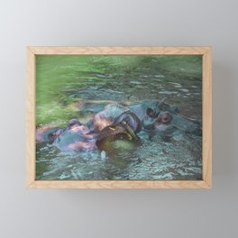 hippopotamus Framed Mini Art Print