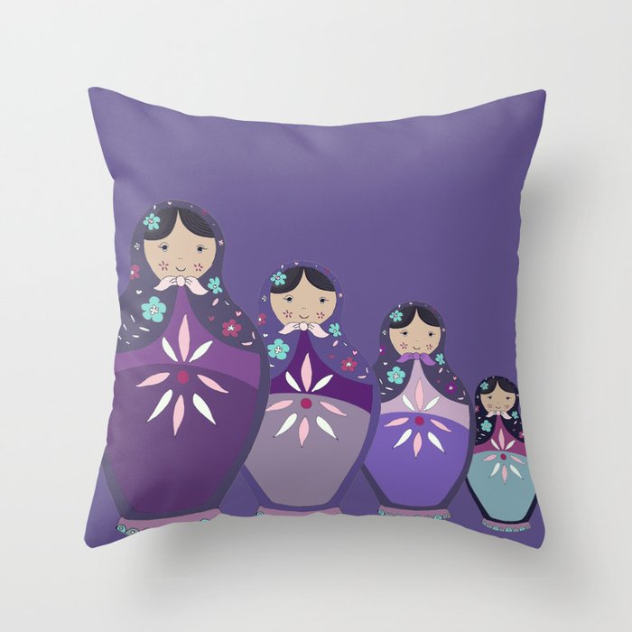 RUSSIAN DOLLS Throw Pillow by Monika Strigel Society6