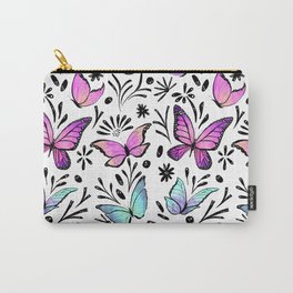 Pink and Blue Butterflies Carry-All Pouch