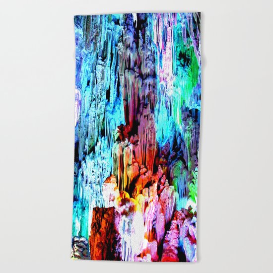 Cavern in Greece Beach Towel