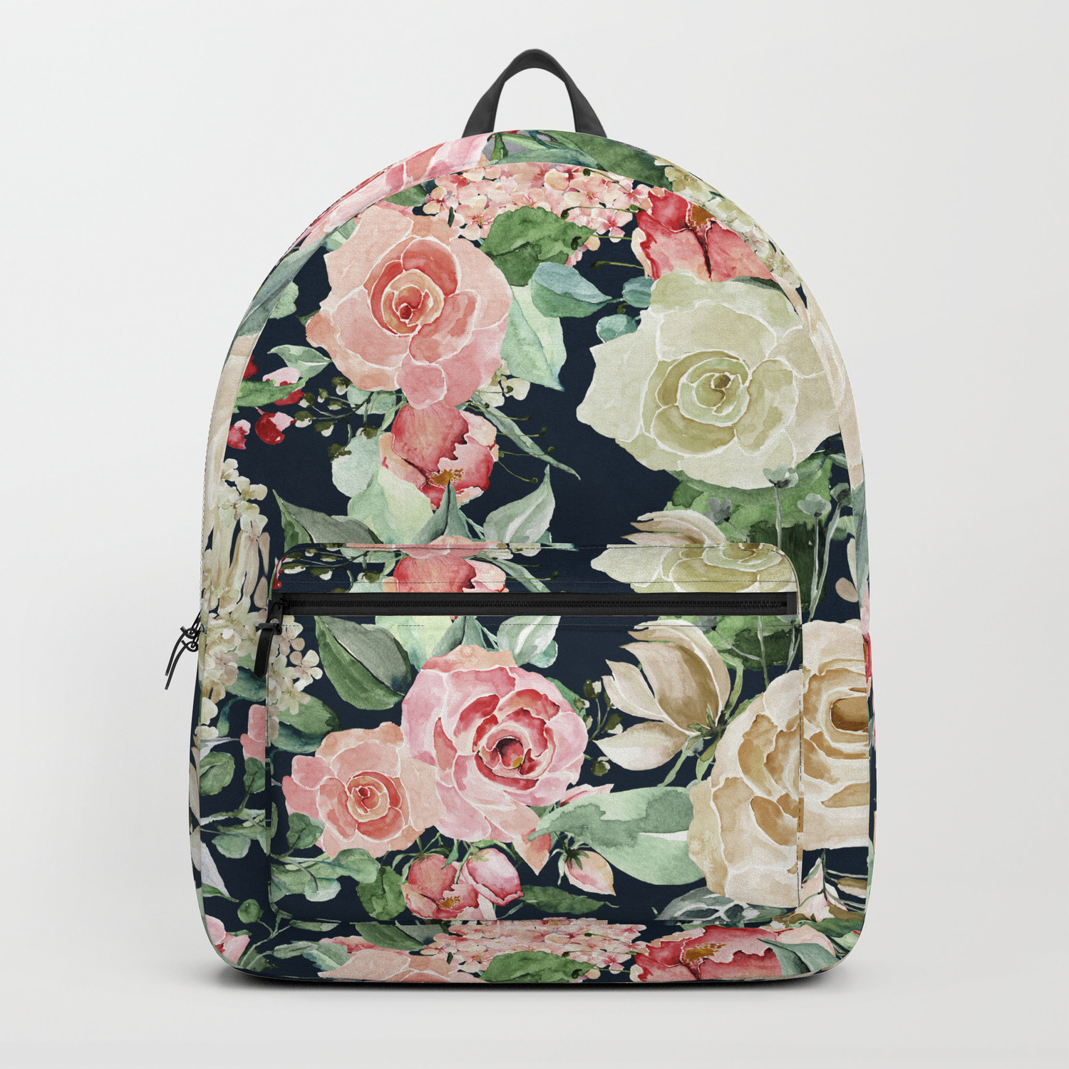 navy blue pink backpack
