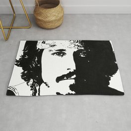Johnny Depp painting Rug | Character, Actors, Painting, Jacksparrow, Black and White, Illustration, Movies, Pirates, Art, Caribbean 