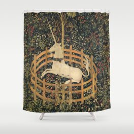 The Unicorn In Captivity Shower Curtain