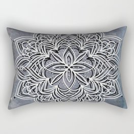 Slate Blue Mandala Rectangular Pillow