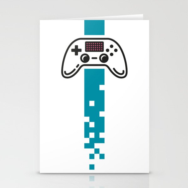 Cool linear design of a gamepad for video game fans Stationery Cards