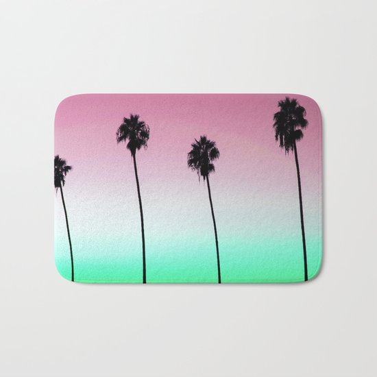 Pastel Palm trees Bath Mat