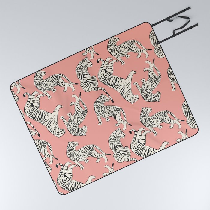 Pink Tiger Pattern 006 Picnic Blanket