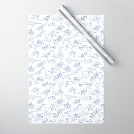 Blue Molecules Wrapping Paper