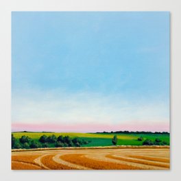 Peaceful Wheat Harvest Evening Canvas Print