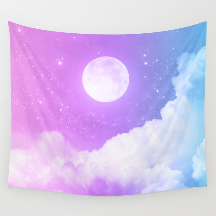 Purple moon store tapestry