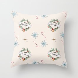 Merry Christmas Candy Collection Throw Pillow
