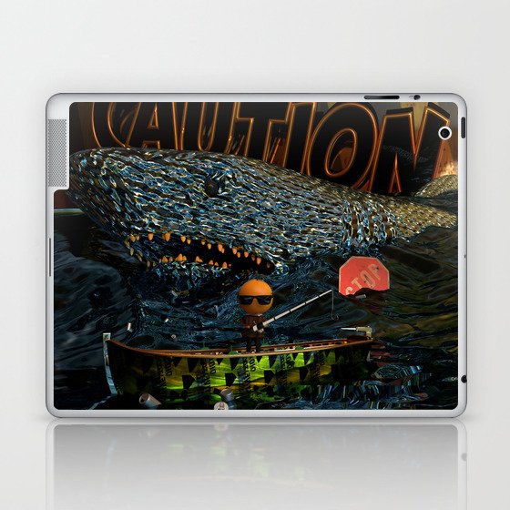 Orange Bait 0001: Caution Laptop & iPad Skin