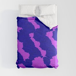 Lavender & Blue Flower Collage Comforter