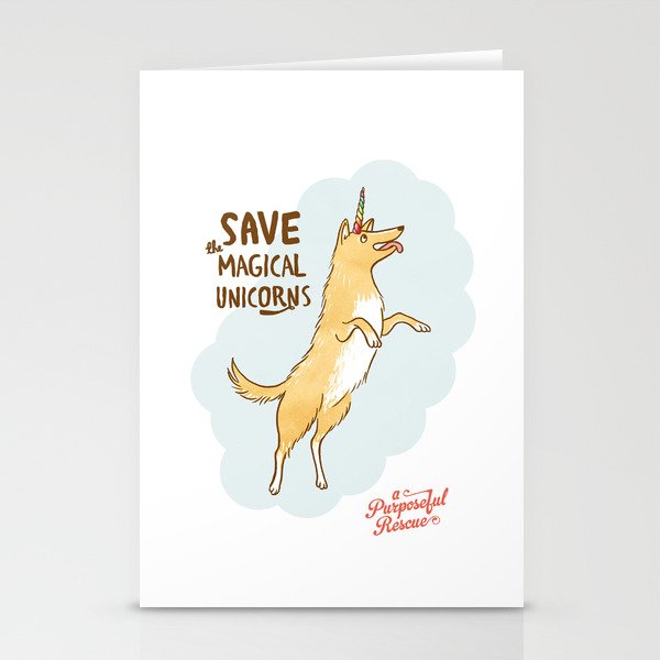 Save The Magical Unicorns by Alice Rutherford Stationery Cards
