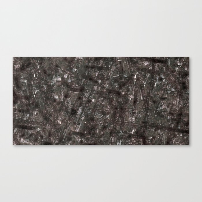 Abstract grey cracked and scratched grey metal panel Canvas Print