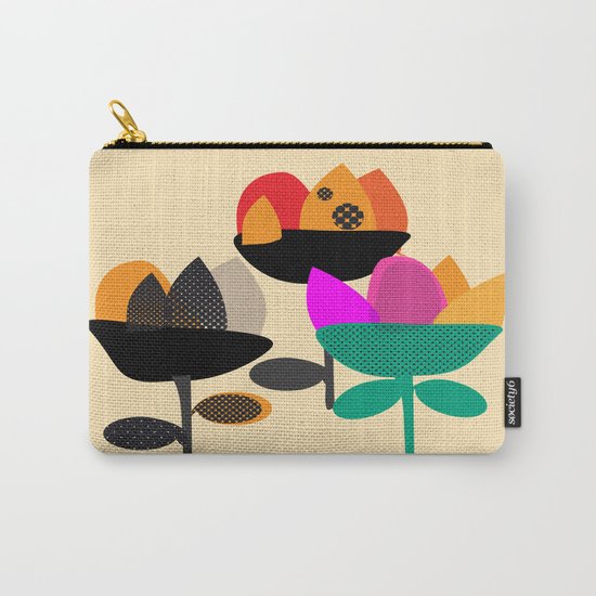 Three Flowers Carry-All Pouch