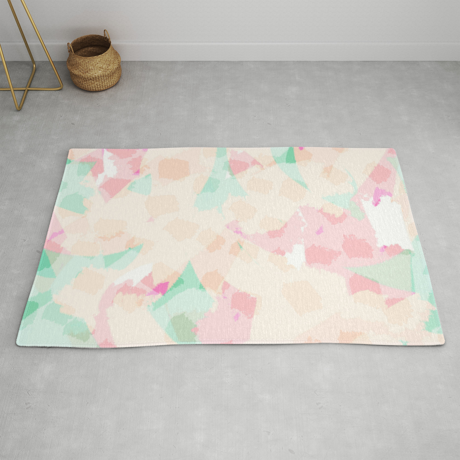 Ash Soft Pastel Abstract Digital Painting Rug By Allyjcat Society6