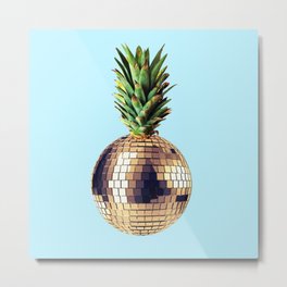 Ananas party (pineapple) blue version Metal Print