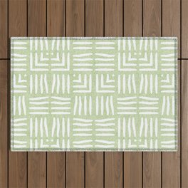 Velvety Tribal Weave Reverse in Lime Green Outdoor Rug