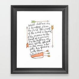 Children Are A Heritage | Psalm 127:3-5 Arrows Quiver Framed Art Print