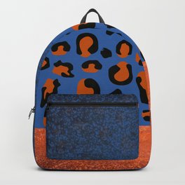 Blue Urban Jungle - Leopard Pattern  Backpack | Curated, Retro, Blue, Vintage, Modern, Panther, Digital, Graphicdesign, Animal Pattern, Jungle 