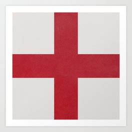Red cross on white Art Print