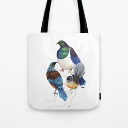 thee birds in a tree Tote Bag