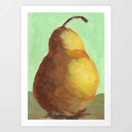 Junk Drawer Collection :: Pear5 Art Print | Acrylic, Painting, Pear, Junkdrawer, Color, Yellow, Green 